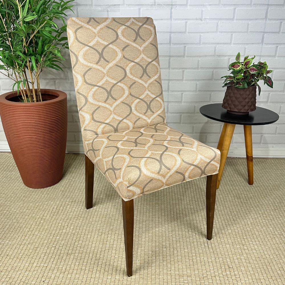 Funda Spandex para Silla – Espiral Beige
