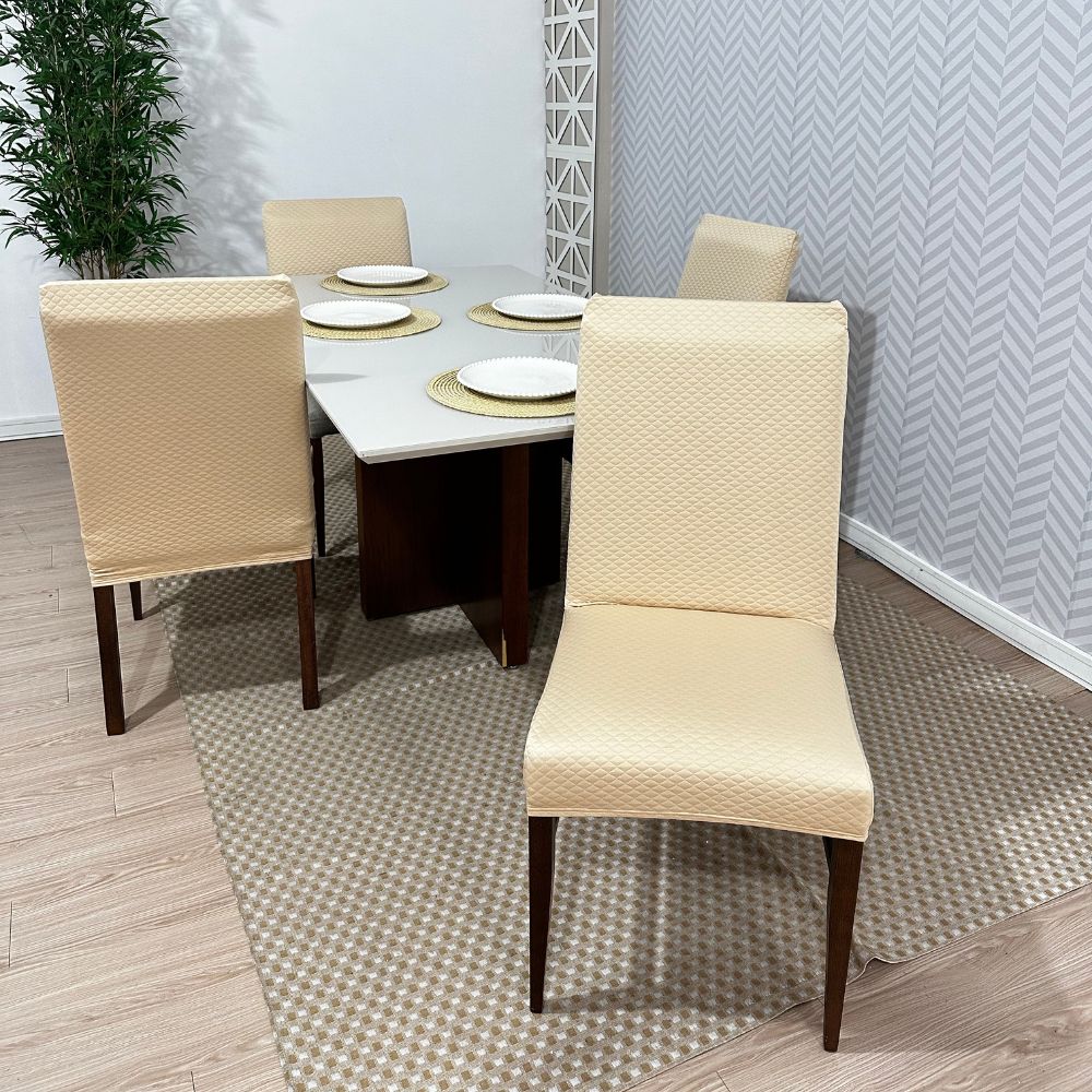 Funda Acolchada para Silla – Resistente a Gatos (Crema)